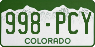 CO license plate 998PCY