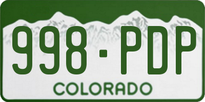 CO license plate 998PDP