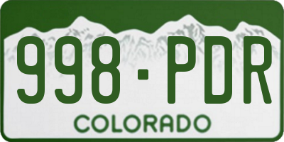 CO license plate 998PDR