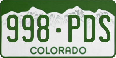 CO license plate 998PDS