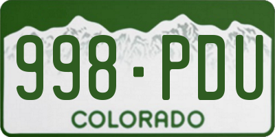 CO license plate 998PDU
