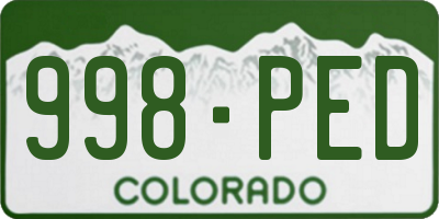 CO license plate 998PED