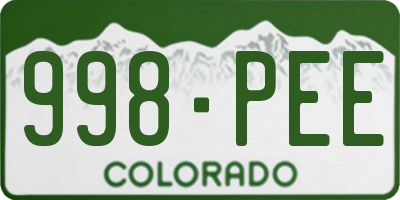 CO license plate 998PEE