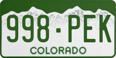 CO license plate 998PEK