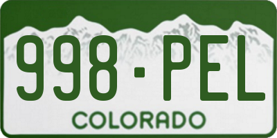 CO license plate 998PEL