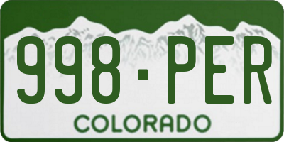 CO license plate 998PER