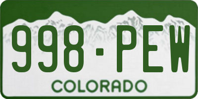 CO license plate 998PEW