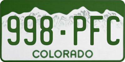 CO license plate 998PFC