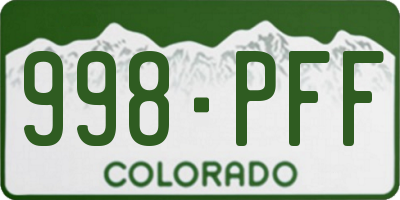 CO license plate 998PFF