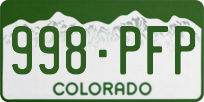 CO license plate 998PFP