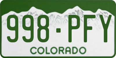 CO license plate 998PFY
