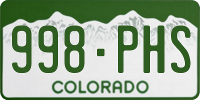CO license plate 998PHS