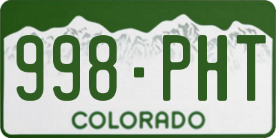 CO license plate 998PHT