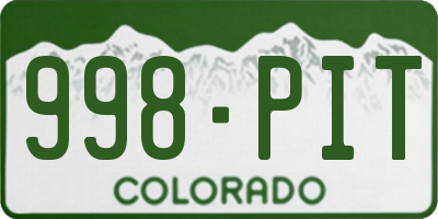 CO license plate 998PIT