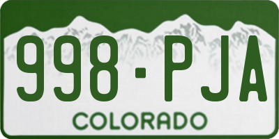 CO license plate 998PJA