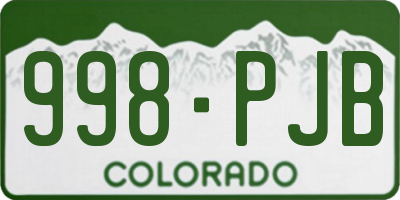 CO license plate 998PJB