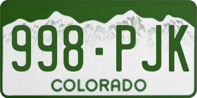 CO license plate 998PJK