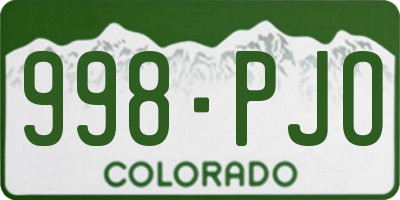 CO license plate 998PJO