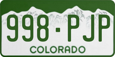 CO license plate 998PJP