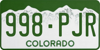 CO license plate 998PJR