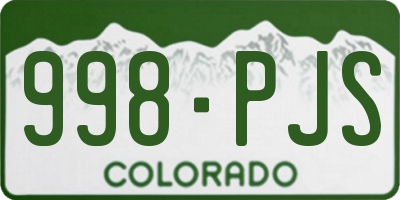 CO license plate 998PJS