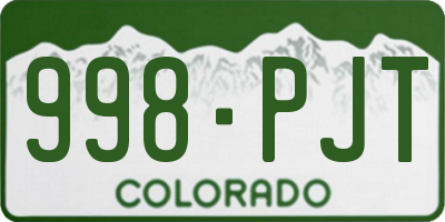 CO license plate 998PJT