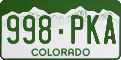 CO license plate 998PKA