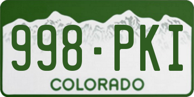 CO license plate 998PKI