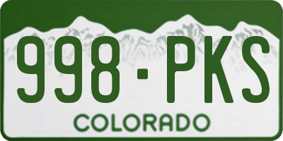 CO license plate 998PKS