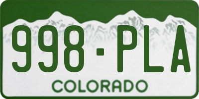 CO license plate 998PLA