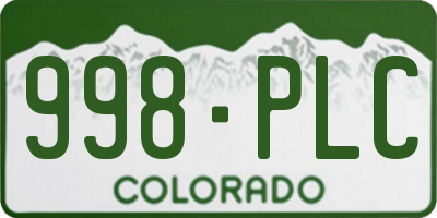 CO license plate 998PLC