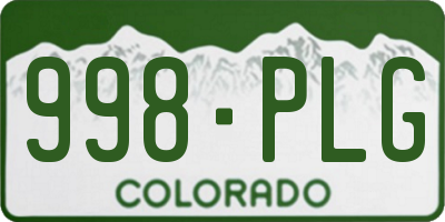 CO license plate 998PLG