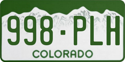 CO license plate 998PLH