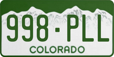 CO license plate 998PLL
