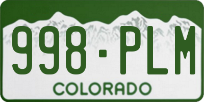 CO license plate 998PLM