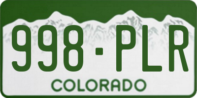CO license plate 998PLR