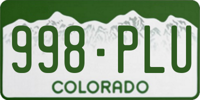 CO license plate 998PLU
