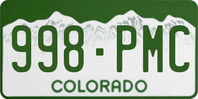 CO license plate 998PMC