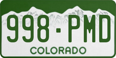 CO license plate 998PMD