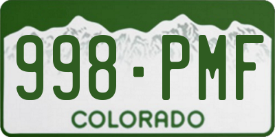 CO license plate 998PMF