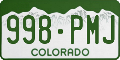 CO license plate 998PMJ