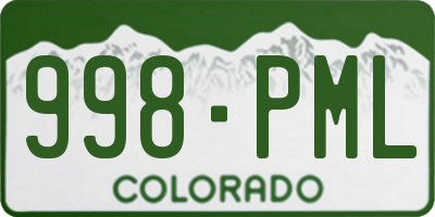 CO license plate 998PML