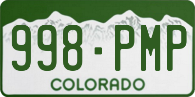 CO license plate 998PMP