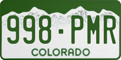 CO license plate 998PMR