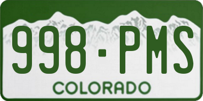 CO license plate 998PMS