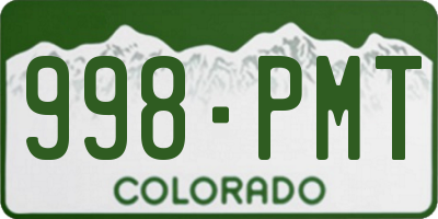 CO license plate 998PMT