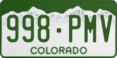 CO license plate 998PMV