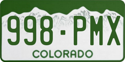 CO license plate 998PMX