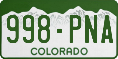 CO license plate 998PNA