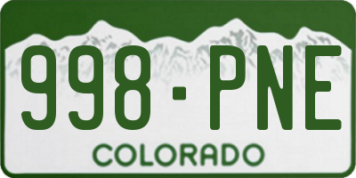 CO license plate 998PNE